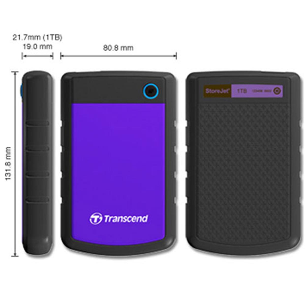 Ổ cứng di động Transcend 2TB StoreJet 25H3P (Tím)
