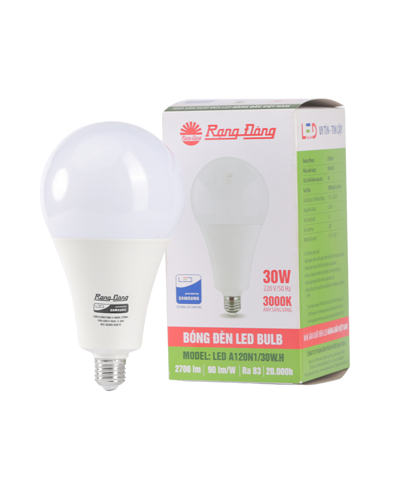 Bóng Đèn Led Rạng Đông 3W,5W,7W,9W,12W,15W,20W,30W, Led Bulb Tròn, Ánh Sáng Trắng, Tiết Kiệm Điện, Siêu Sáng, Đuôi E27