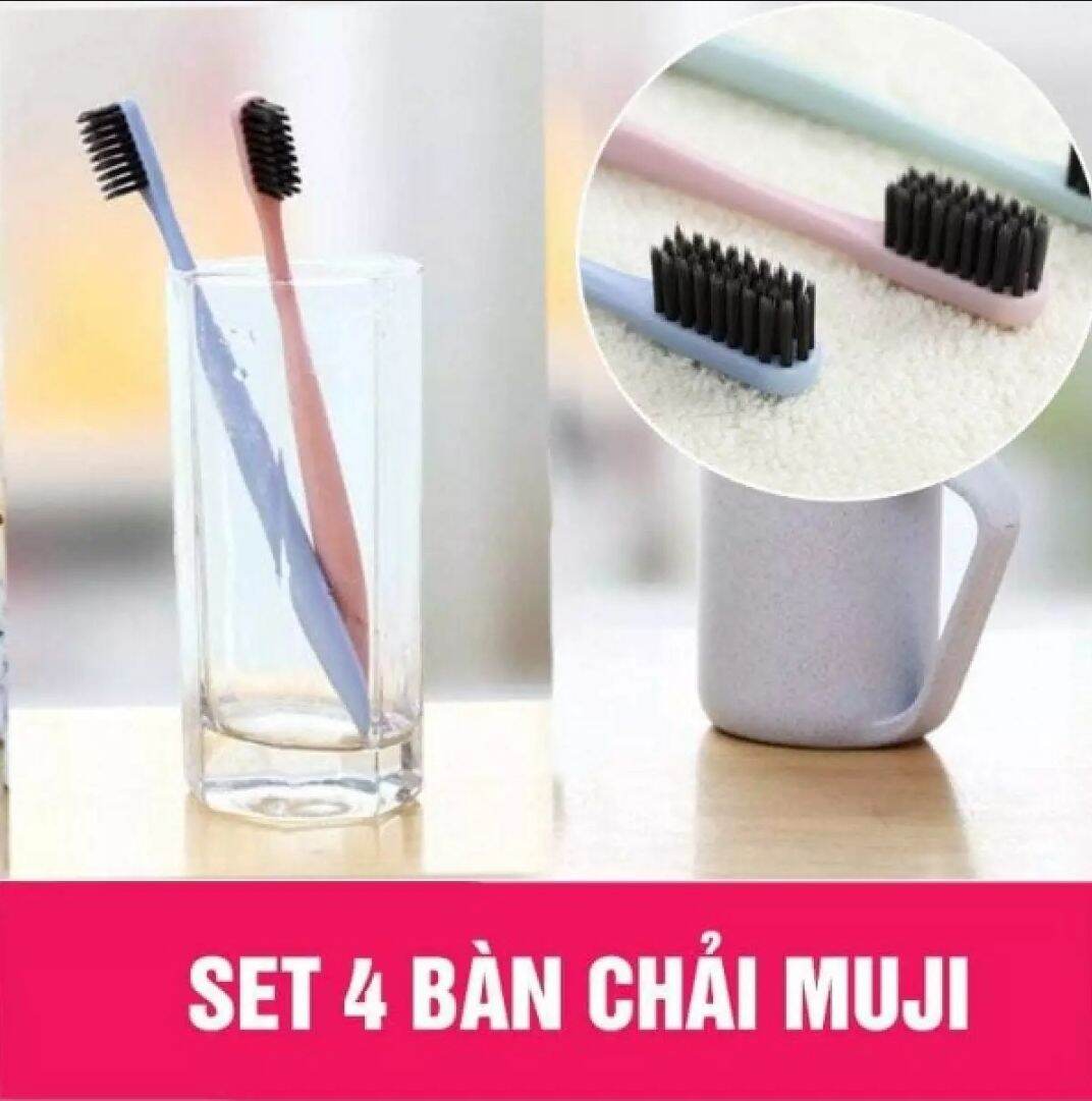 Set 4 Bàn Chải Đánh Răng MUJI.