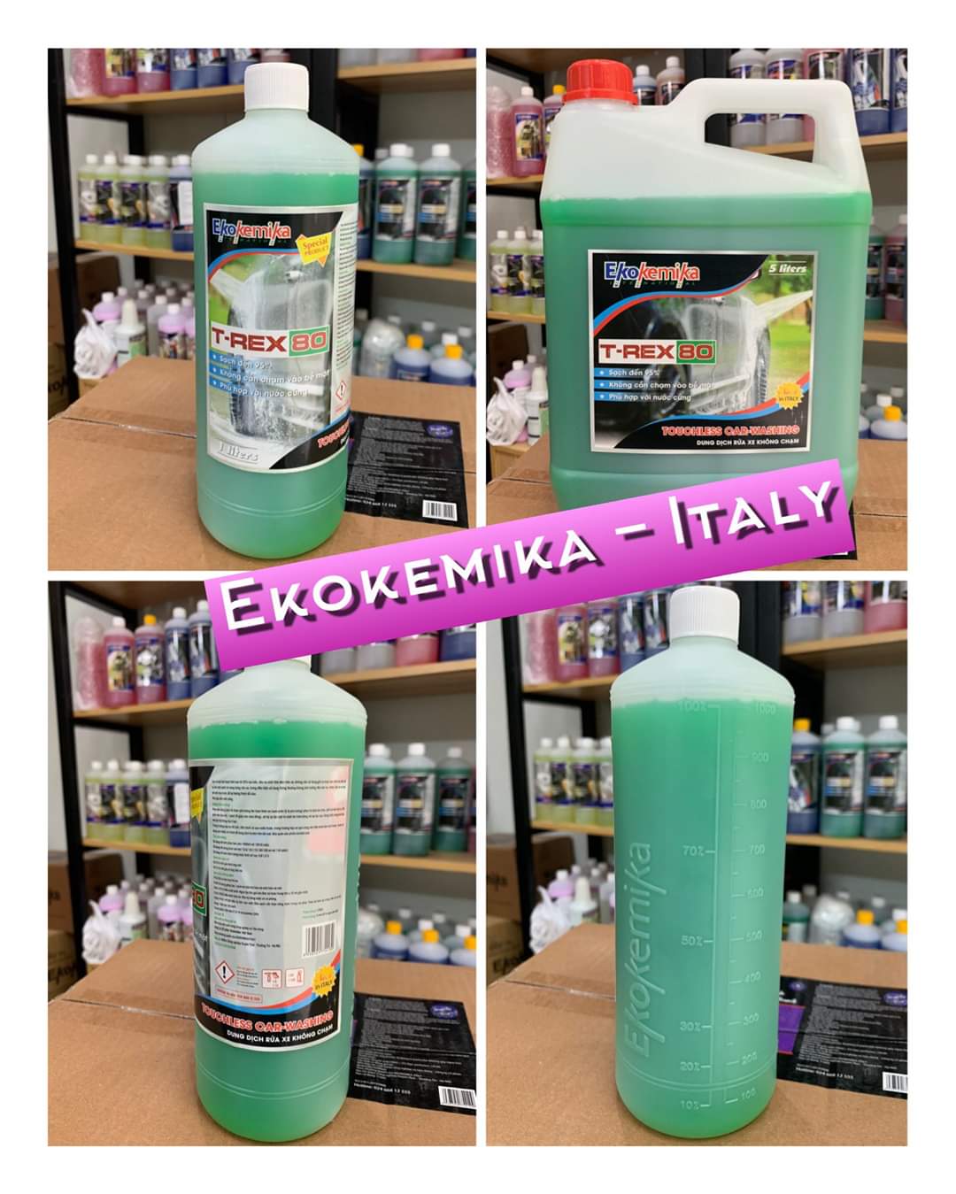 DUNG DỊCH RỬA XE KHÔNG CHẠM ĐẶC BIỆT EKOKEMIKA T-REX 80 - 1L