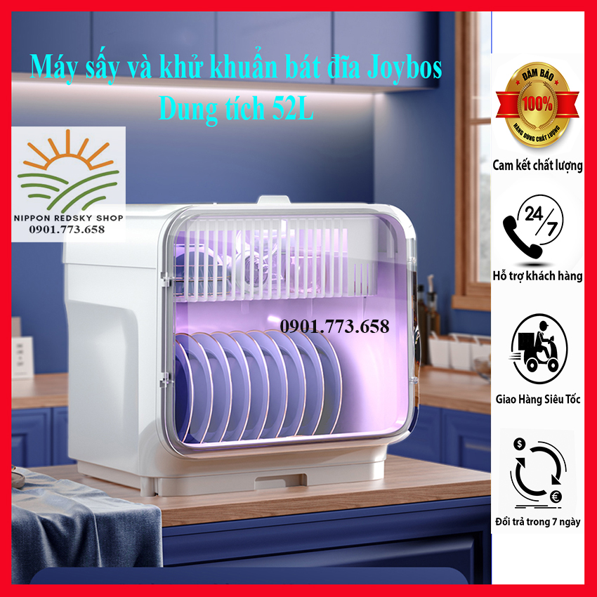 Máy sấy khử khuẩn bát đĩa JOYBOS 52L sấy khô và khử khuẩn bằng tia UV, tủ sấy bát đĩa, máy sấy chén, tủ sấy chén bát, máy sấy bát đũa để bàn, giá úp bát có sấy khô và khử khuẩn, tủ sấy bát đũa để bàn