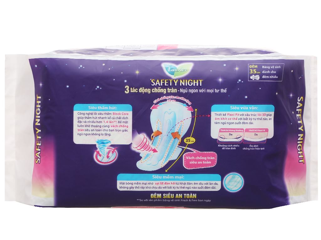 Băng vệ sinh LAURIER đêm siêu bảo vệ 35cm 4M