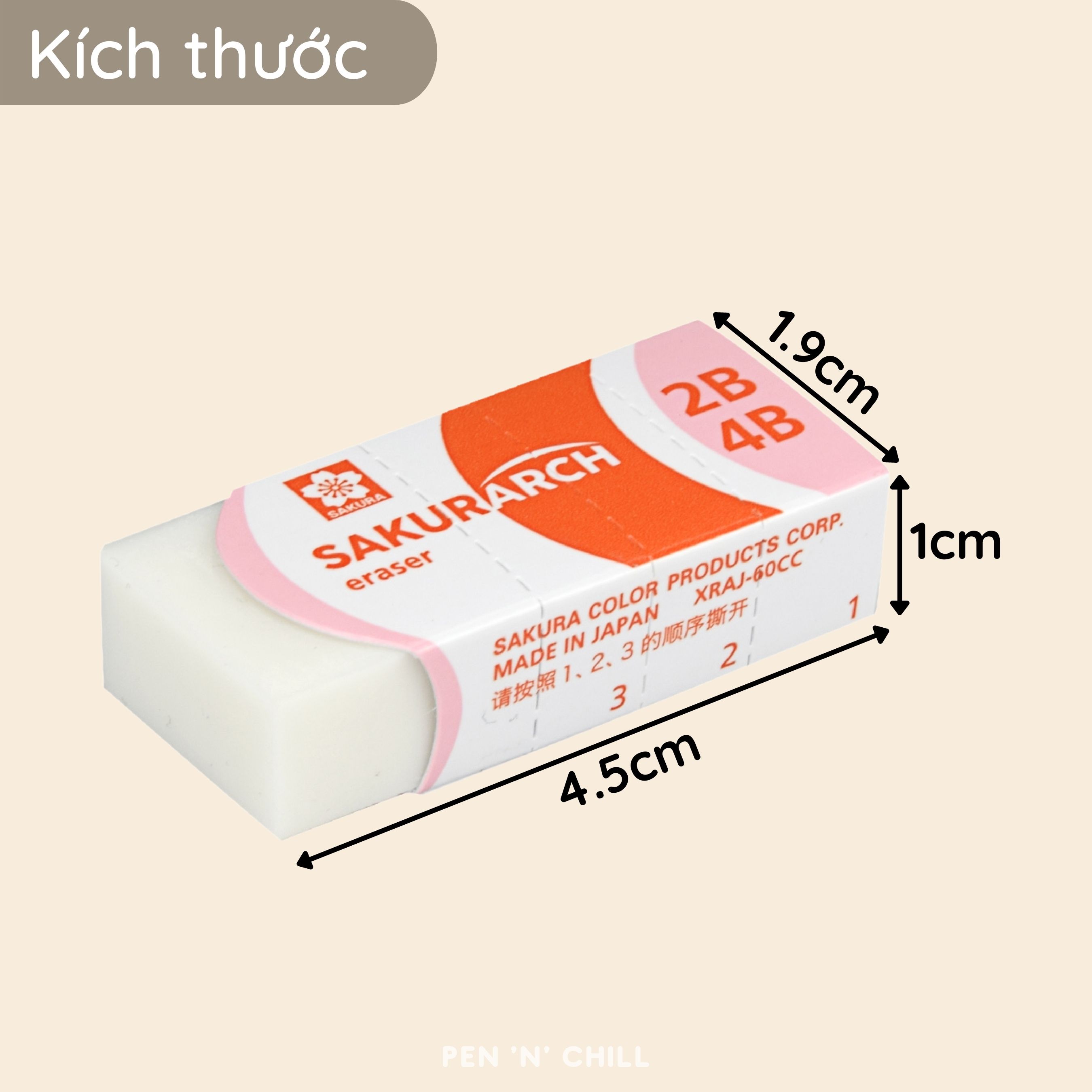 Gôm tẩy bút chì  2B 4B Sakurarch chất lượng cao