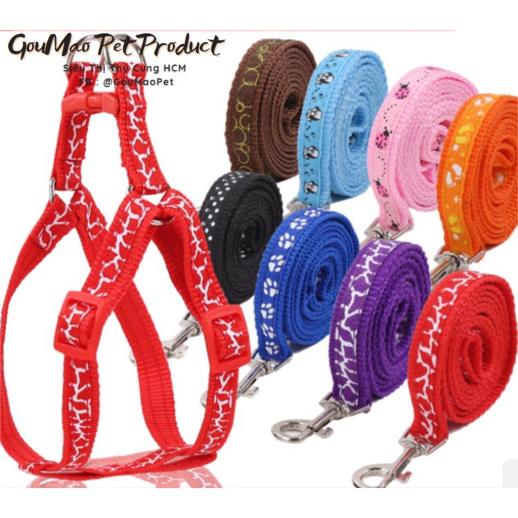 [Mã PET20K giảm 20K đơn 250K]  Dây dắt chó mèo dạng yếm ( 1kg5 - 08kg)
