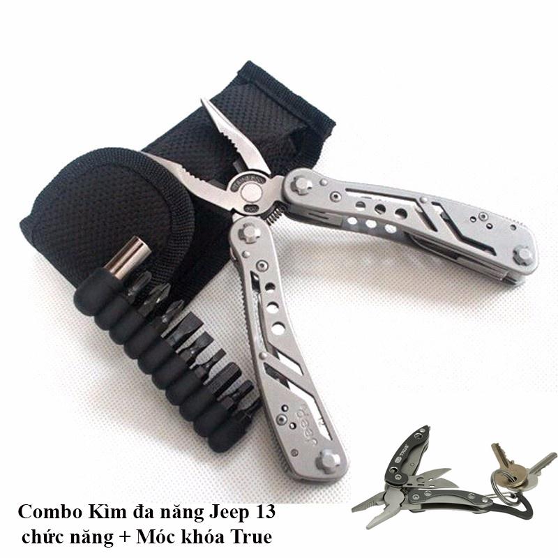 [Combo EDC] Kìm Jeep™ Multi Function Pocket Pliers13 chức năng và móc khóa True Utility