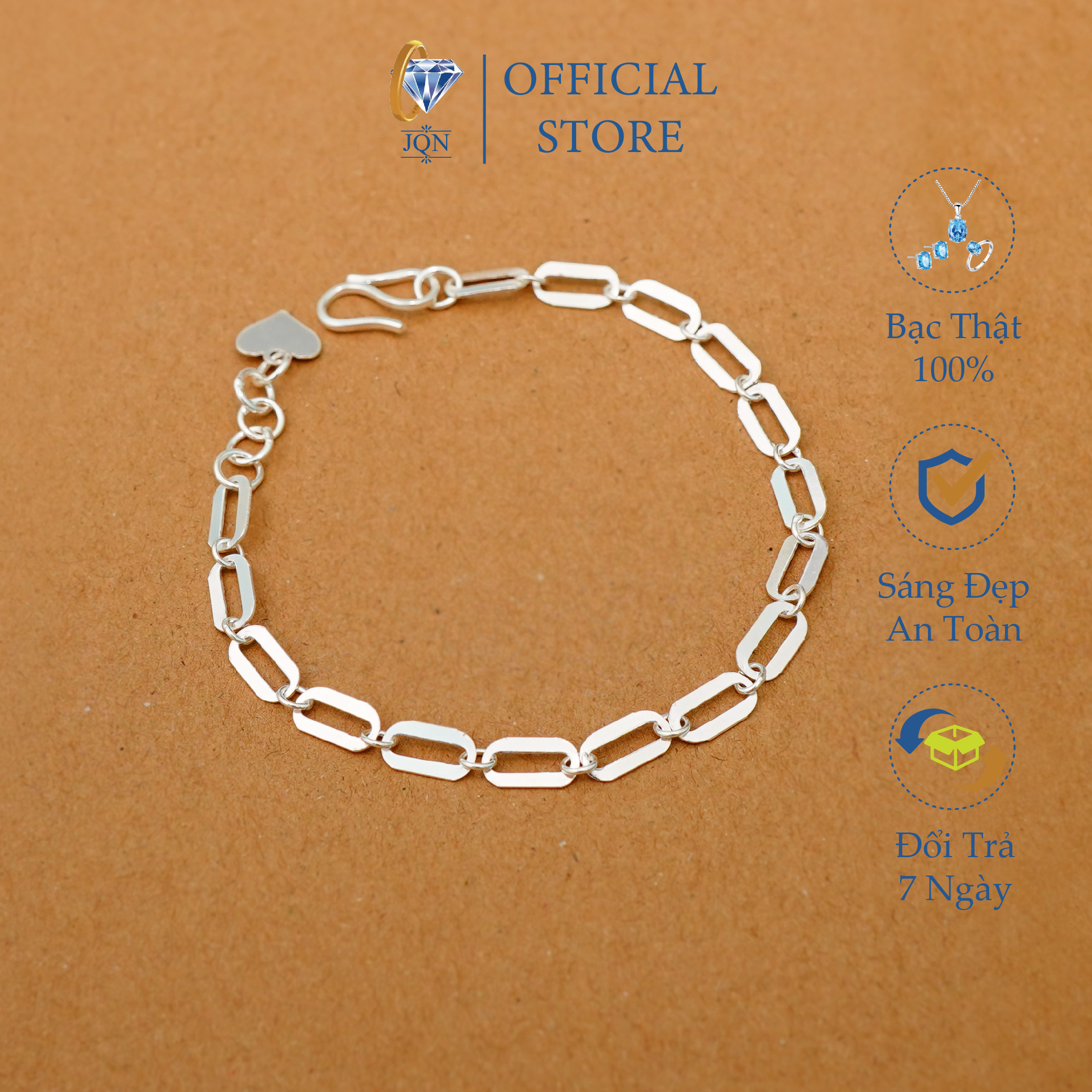 Lắc tay nữ bạc tthật lắc tay xích bạc ta sáng đẹp bền màu,JQN cam kết hàng đúng mô tả, chất lượng đảm bảo, an toàn cho người sử dụng