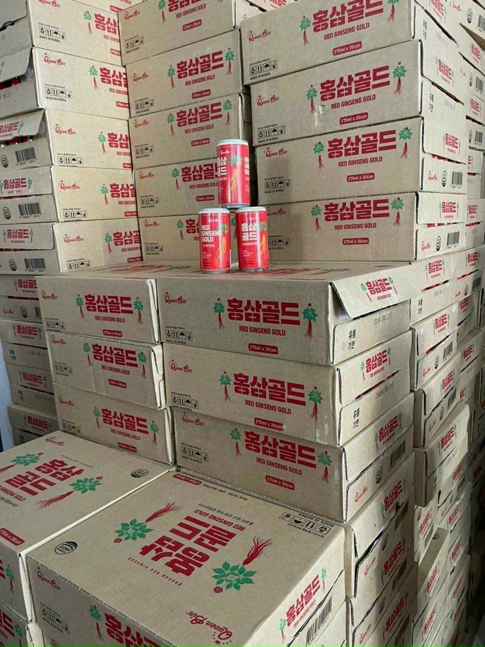 Nước Hồng Sâm Queen Bin Hàn Quốc Thùng 30 lon x 175ml