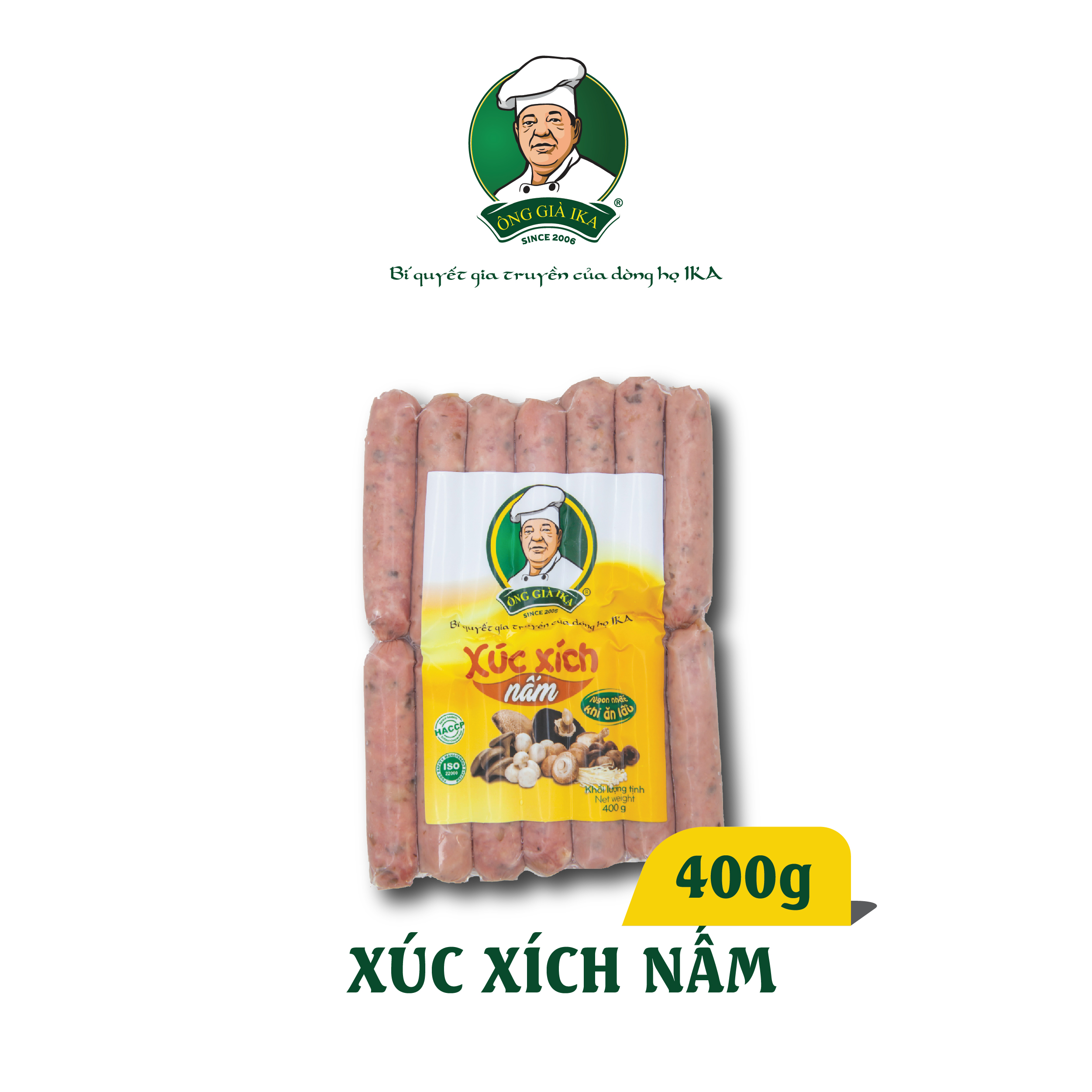 [ Chỉ giao HCM & Hà Nội ] Xúc xích Nấm 400g Ông già Ika
