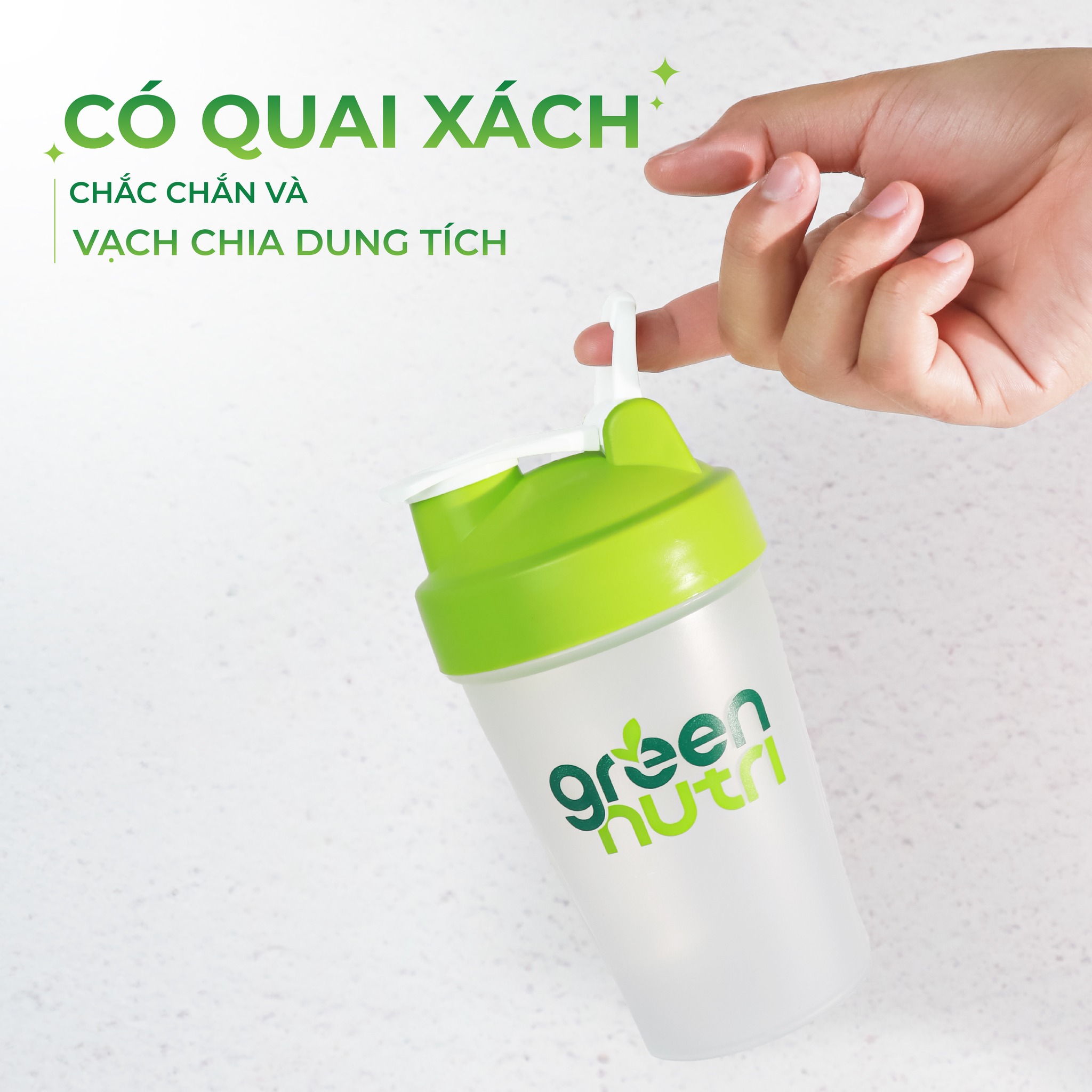 Bình Lắc Green Nutri Có Quai Xách (400ml) |Hàng tặng kèm khi mua sữa ngũ cốc Green Nutri