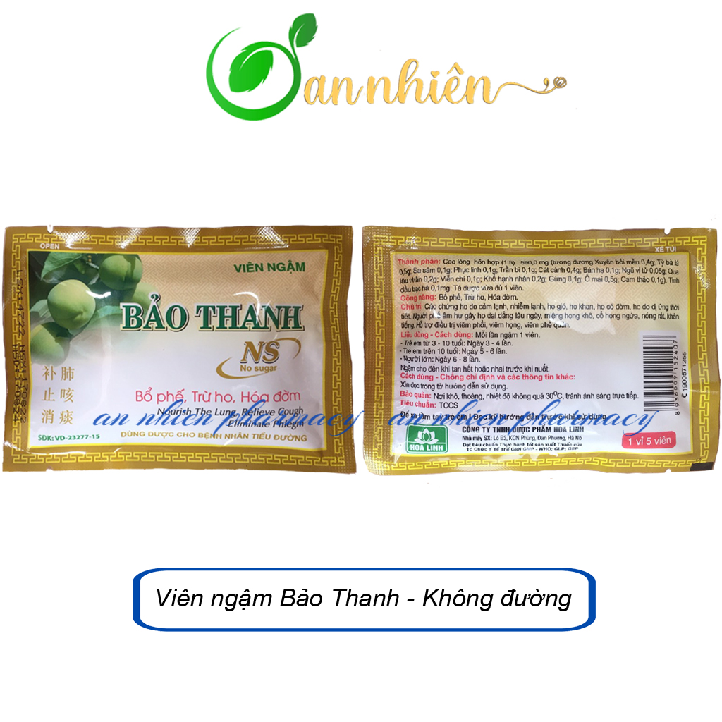 Viên ngậm bảo thanh - bổ phế - trừ ho - hóa đờm