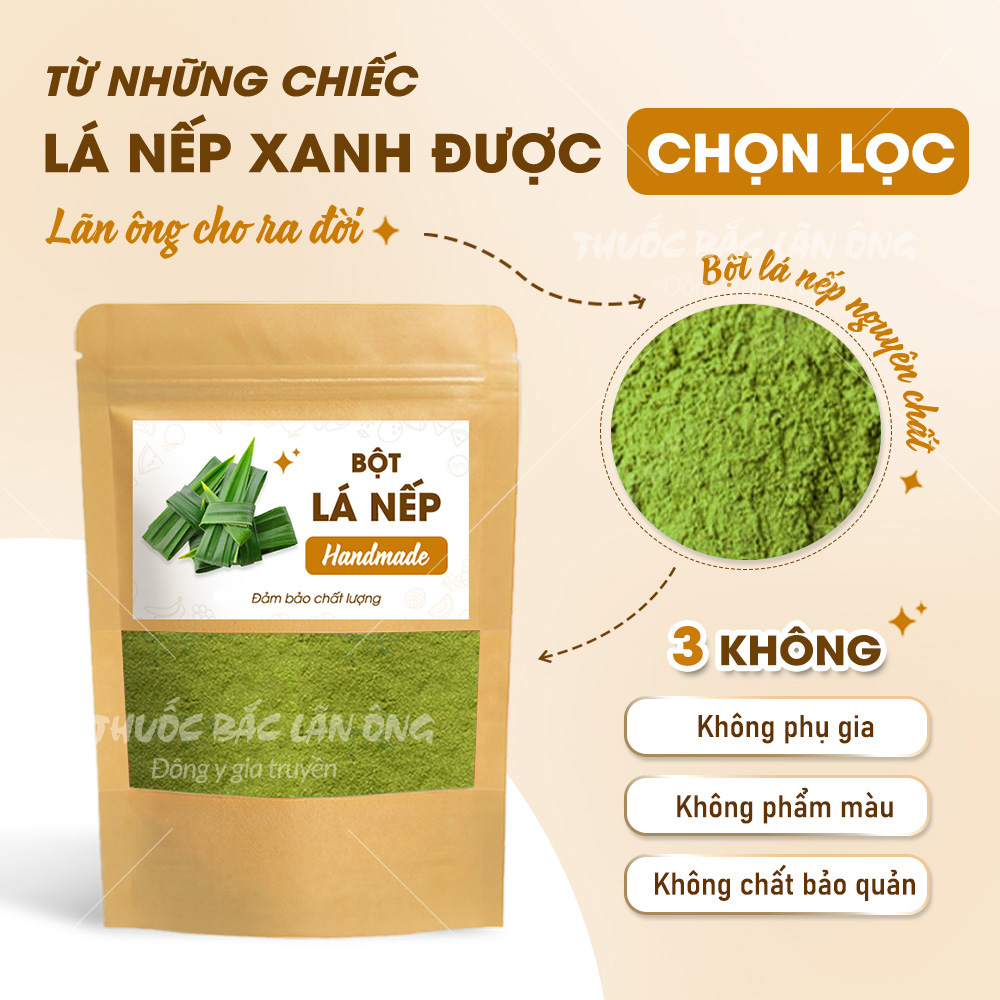 Bột lá nếp sấy lạnh nguyên chất 100g (Bột lá dứa,lá thơm)
