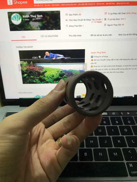 Ống tròn đục lỗ đồ chơi cho tép pleco
