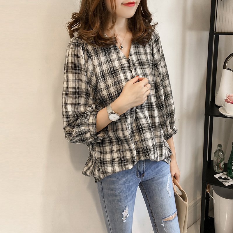 Áo Kiểu Tay Dài Phối Nút Thời Trang Mùa Hè Cho Nữ