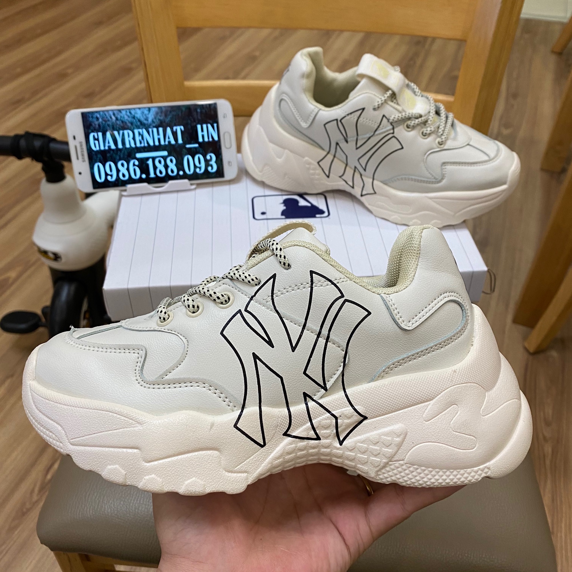 [TẶNG HỘP,TẤT] Giày Thể Thao Sneaker MLB NY, BOSTON,LA,