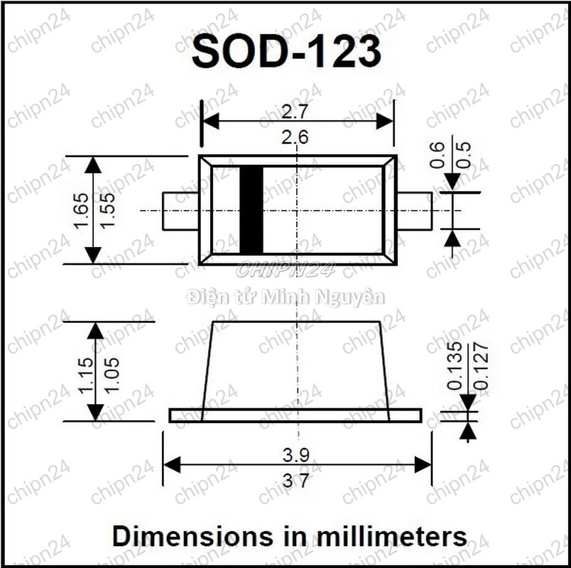 [25 con] (G4.1) Diode Dán 1N4148 [T4] SOD-123 (SMD) (4148) - HH005927