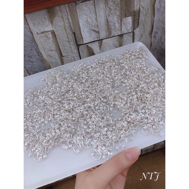 Bông tai vòng bi cho bé chuẩn bạc ta