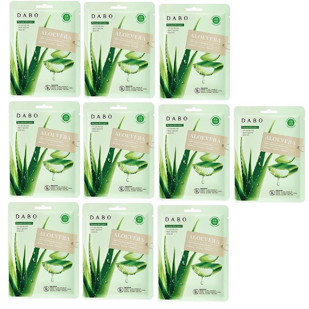 [HCM]Combo 10 Miếng Mặt Nạ Lô Hội Dabo Aloe Vera First Solution Mask Pack