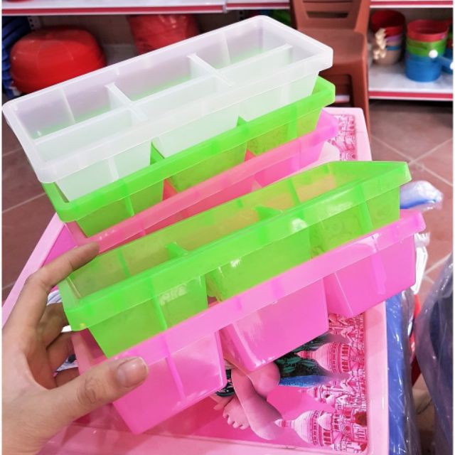 Khay Làm Đá To 6 Viên siêu bền nhựa dẻo pp cao cấp