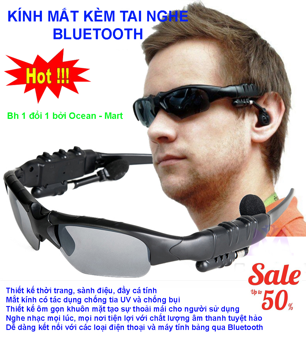 [HCM][SALE GIÁ SỐC] Mắt kính Bluetooth Sport Grown Tech V4.1 AT120 (Đen).