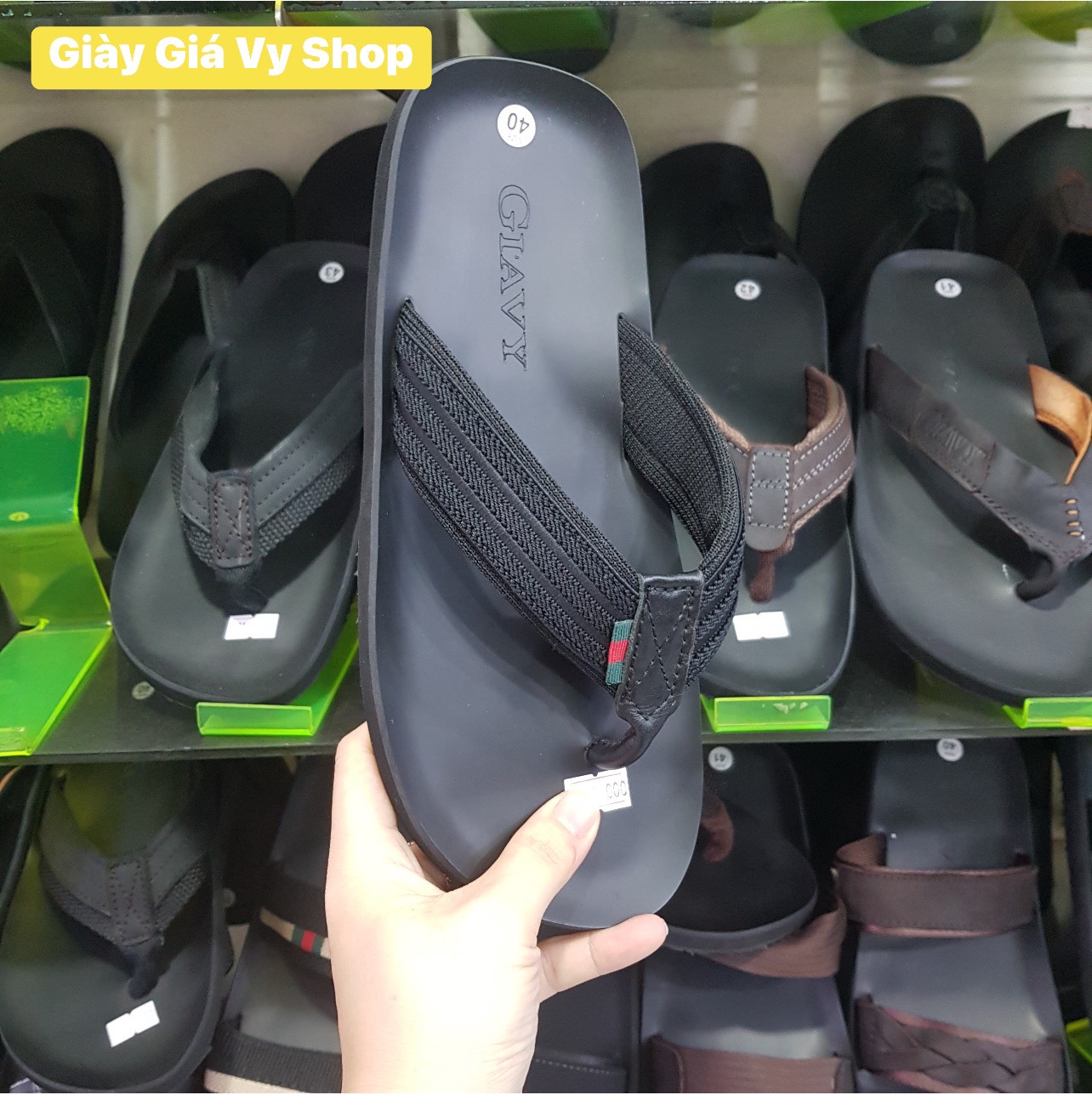 DÉP KẸP NAM GIA VY QUAI DÙ (GIAVY CHÍNH HÃNG TL494 Đế Cao Su)