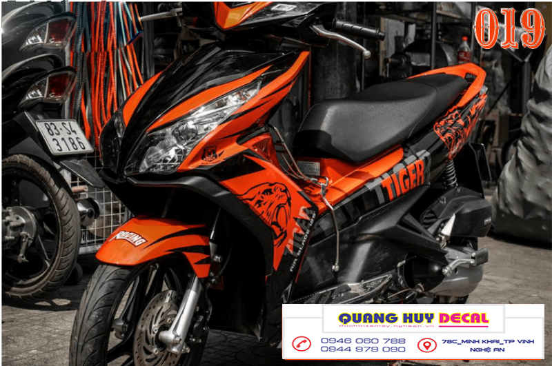 Tem trùm Air Blade cam đen tiger - Độ dán team trùm decal xe máy Air Blade cam đen tiger - Team trùm decal xe máy Air Blade rẻ đẹp và chất