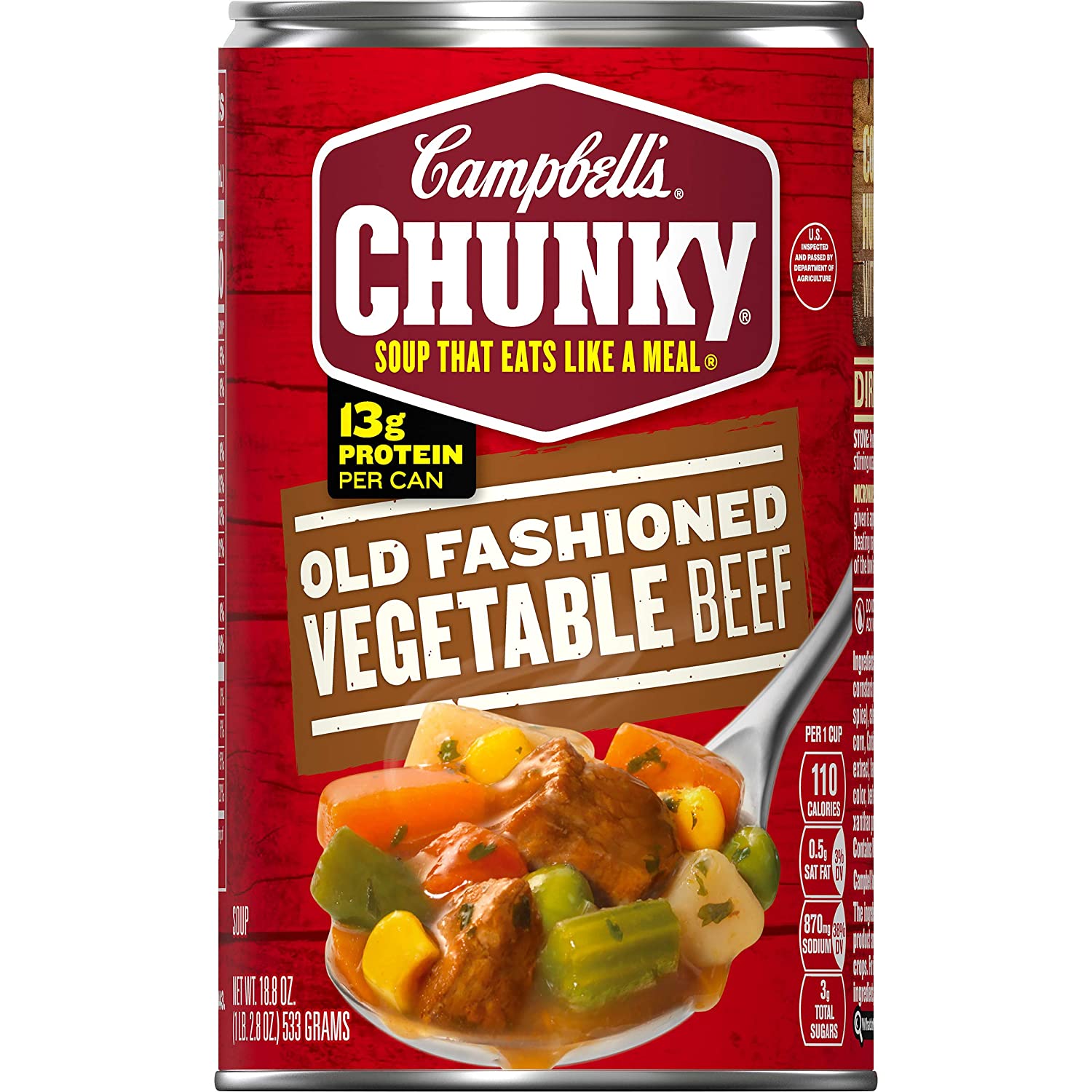 Campbell's Chunky Soup, Old Fashioned Vegetable Beef Soup, 18.8 Ounce, nhập khẩu Mỹ