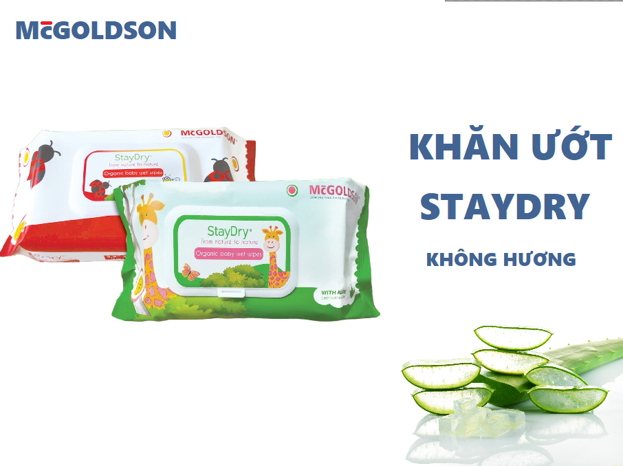 [HCM]Khăn ướt Trẻ em StayDry 80 Tờ (Không Hương)