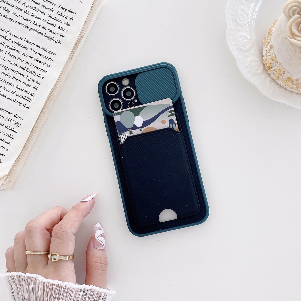 [Clover 2020] Ốp lưng iPhone 13 Pro Max , 13 Pro, 13 mặt lưng có khe đựng thẻ