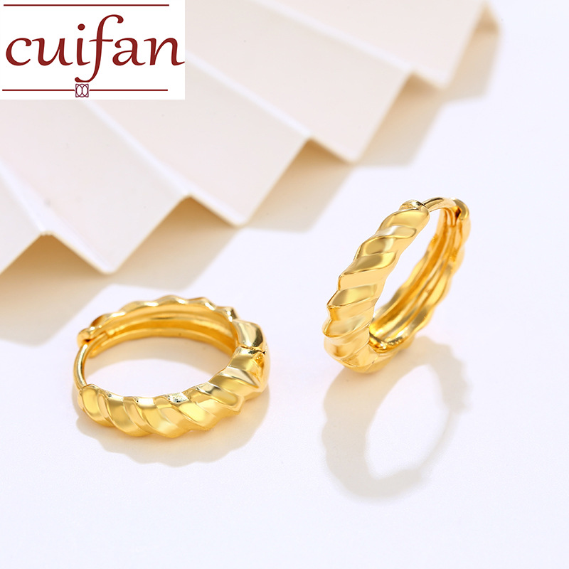 Vàng Ả Rập Xê Út 24k Có thể cầm được Hợp pháp Đơn giản Vòng đeo tay Bông tai Xoắn Bông tai Phong cách Nhật Bản và Hàn Quốc