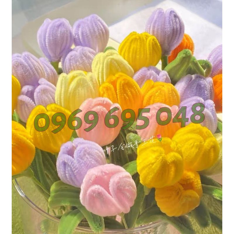 Set 100 dây kẽm nhung mix màu, kẽm xù – kẽm nhung làm handmade