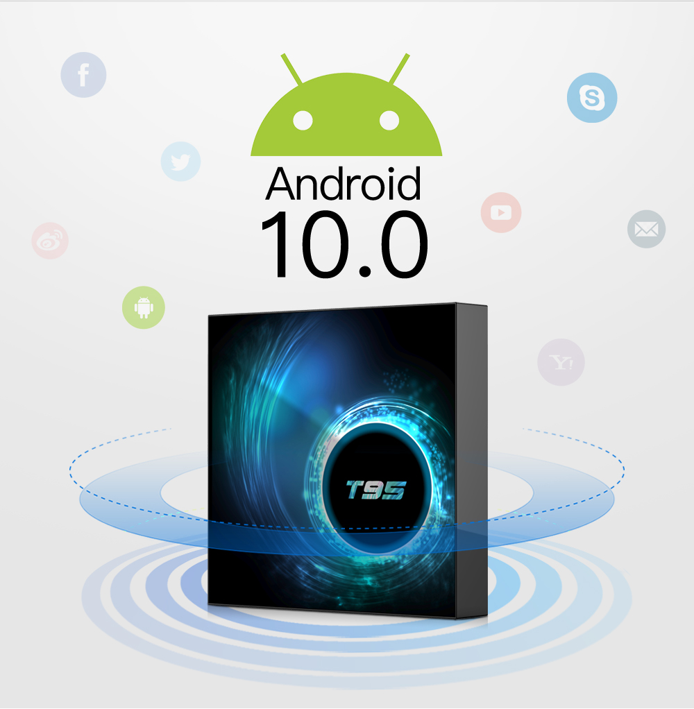 [HCM]Android tivi box T95 H616 mới 4GB RAM 32GB ROM android 10 bluetooth và wifi kép