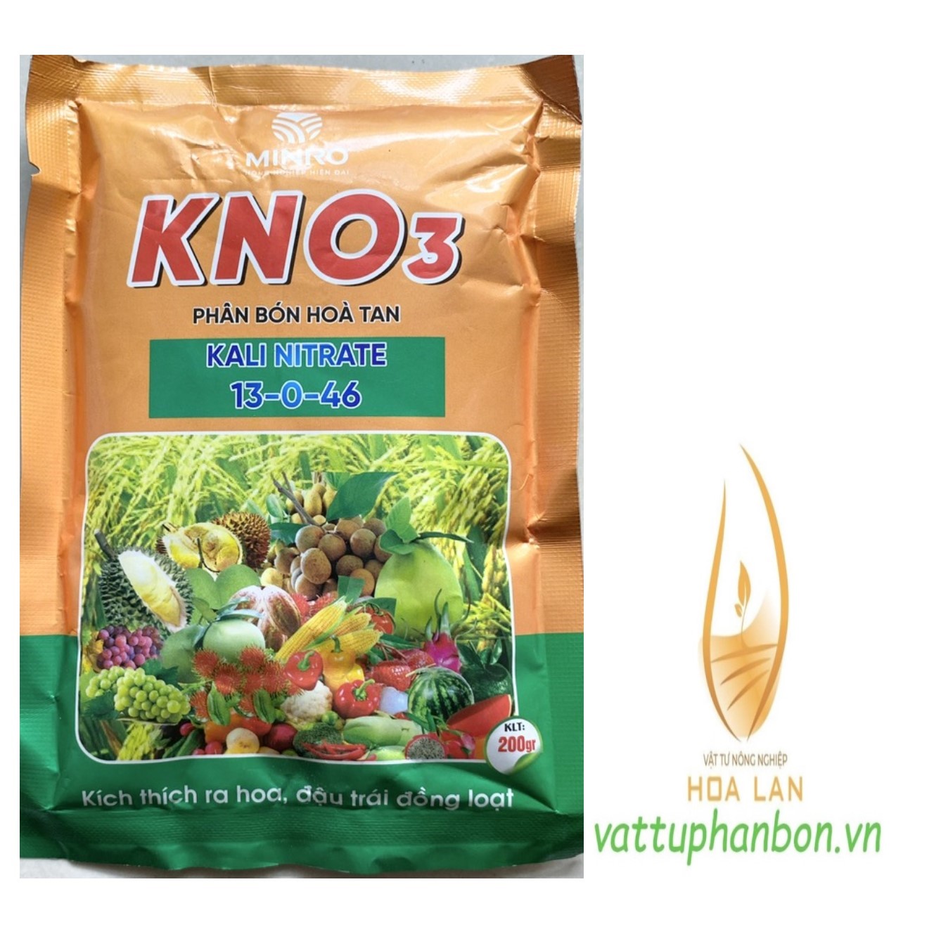 Kno3 13-0-46 - phân bón hòa tan kích thích ra hoa, đậu trái đồng loạt - #281a# 200g