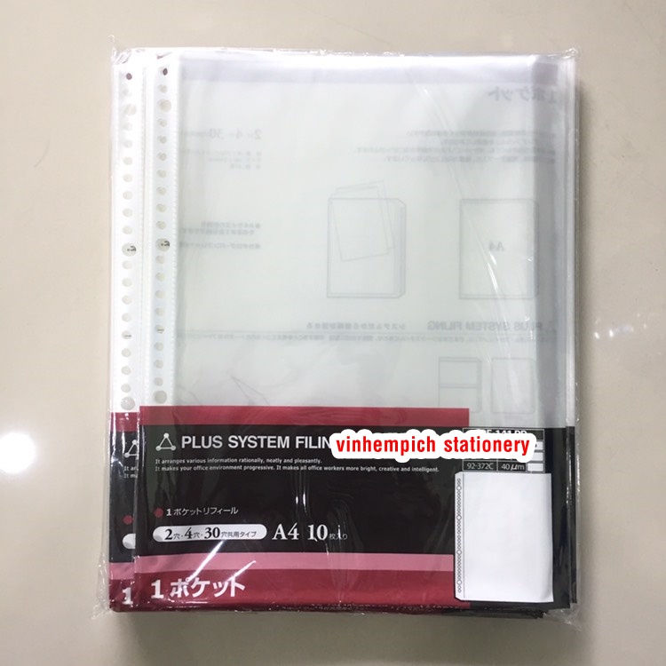 Bìa lỗ A4 Plus 0.05mm (100 cái/ xấp)