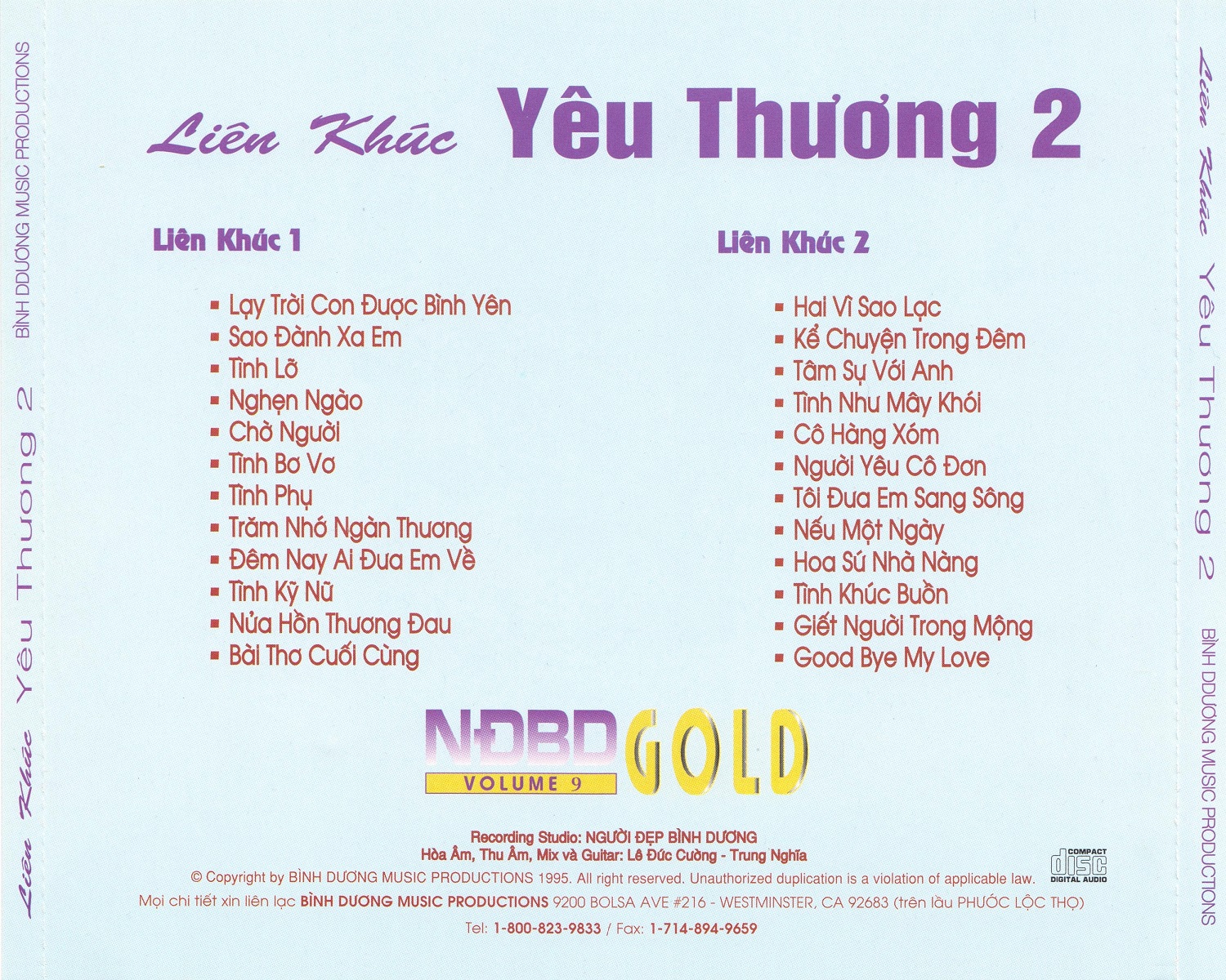 Bộ 6 đĩa cd nhạc Liên khúc 1