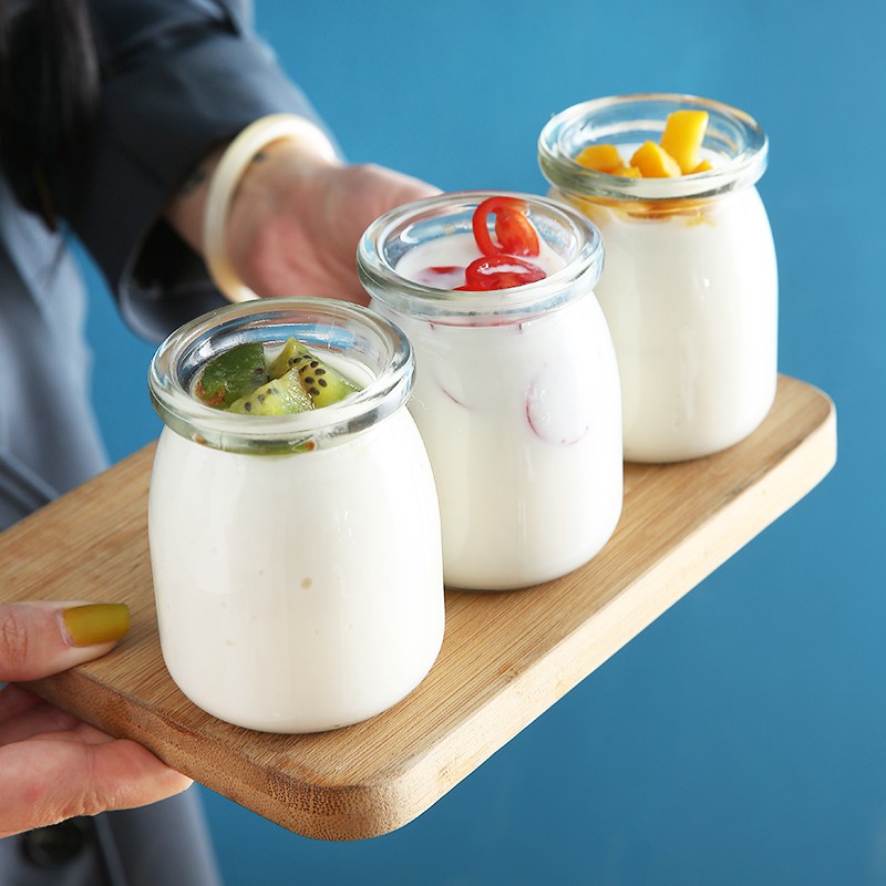 Bộ 12 hủ làm sữa chua_ Yogurt ( thủy tinh Kèm Nắp )