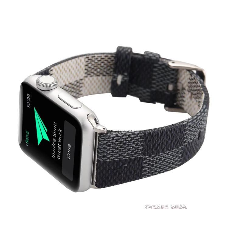 Dây đeo Apple Watch, Dây da LV cao cấp xanh 42mm