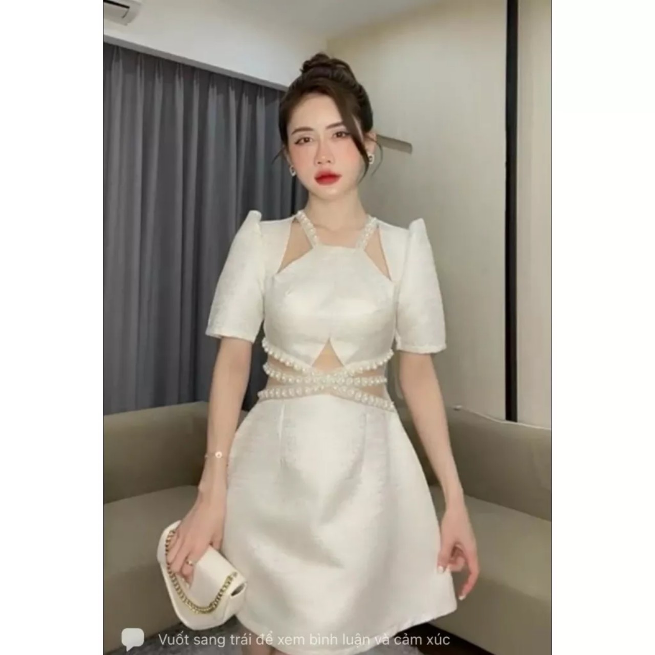 Váy gấm xốp thiết kế sang chảnh