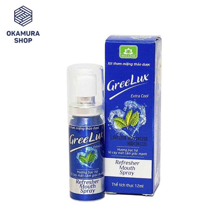 Xịt thơm miệng Greelux Extra Cool Thảo Dược chai 12ml
