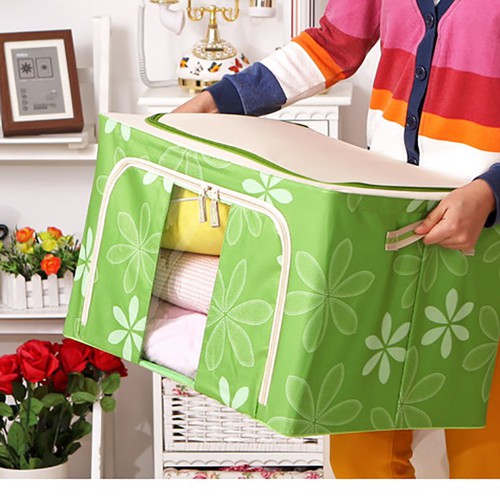 Hộp đựng quần áo ikea, Hộp đựng đồ khung thép chắc chắn nhiều màu, Túi vải đựng đồ đa năng khung thép chắc chắn, Túi đựng chăn màn quần áo khung thép, túi đựng quần áo