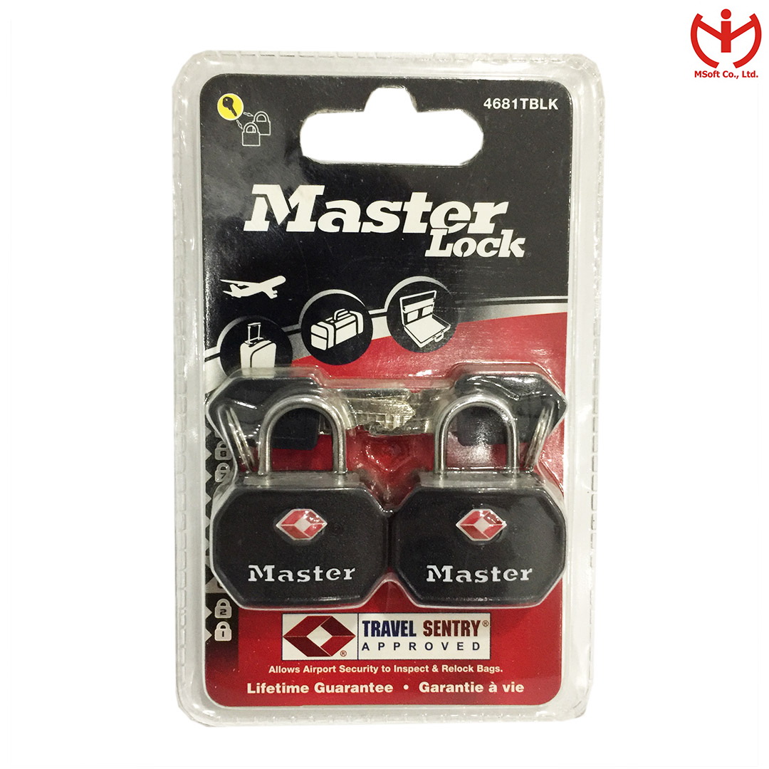 Bộ 2 ổ khóa vali Master Lock 4681 EURT chấp nhận TSA - khóa hành lý  - MSOFT