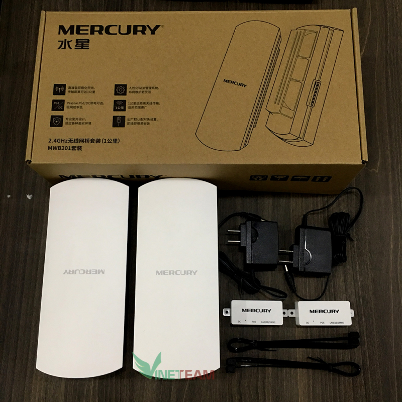 Bảng giá Bộ thu phát không dây cho camera IP Mercury MWB201 1km Phong Vũ