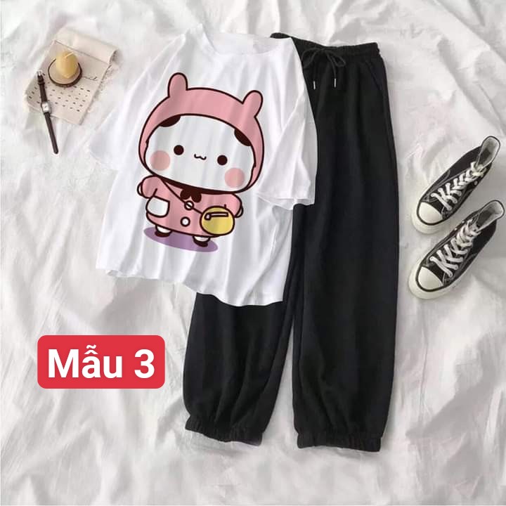 Sét 2 món áo thun kèm quần bo.m siêu cute 90
