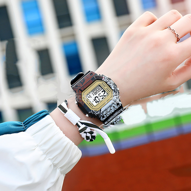 Đồng hồ thể thao nữ Shhors SPPORS mặt chữ nhật dây cao su size 36x32mm