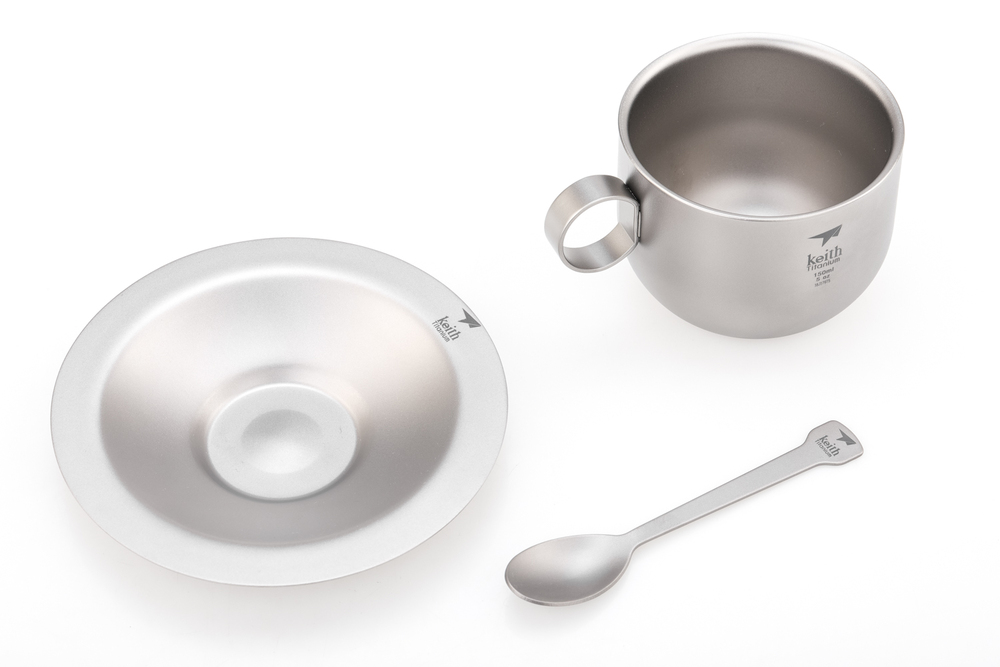 [HCM]Bộ tách uống cà phê Titanium Keith Ti3601 (Ly cách nhiệt 2 lớp)