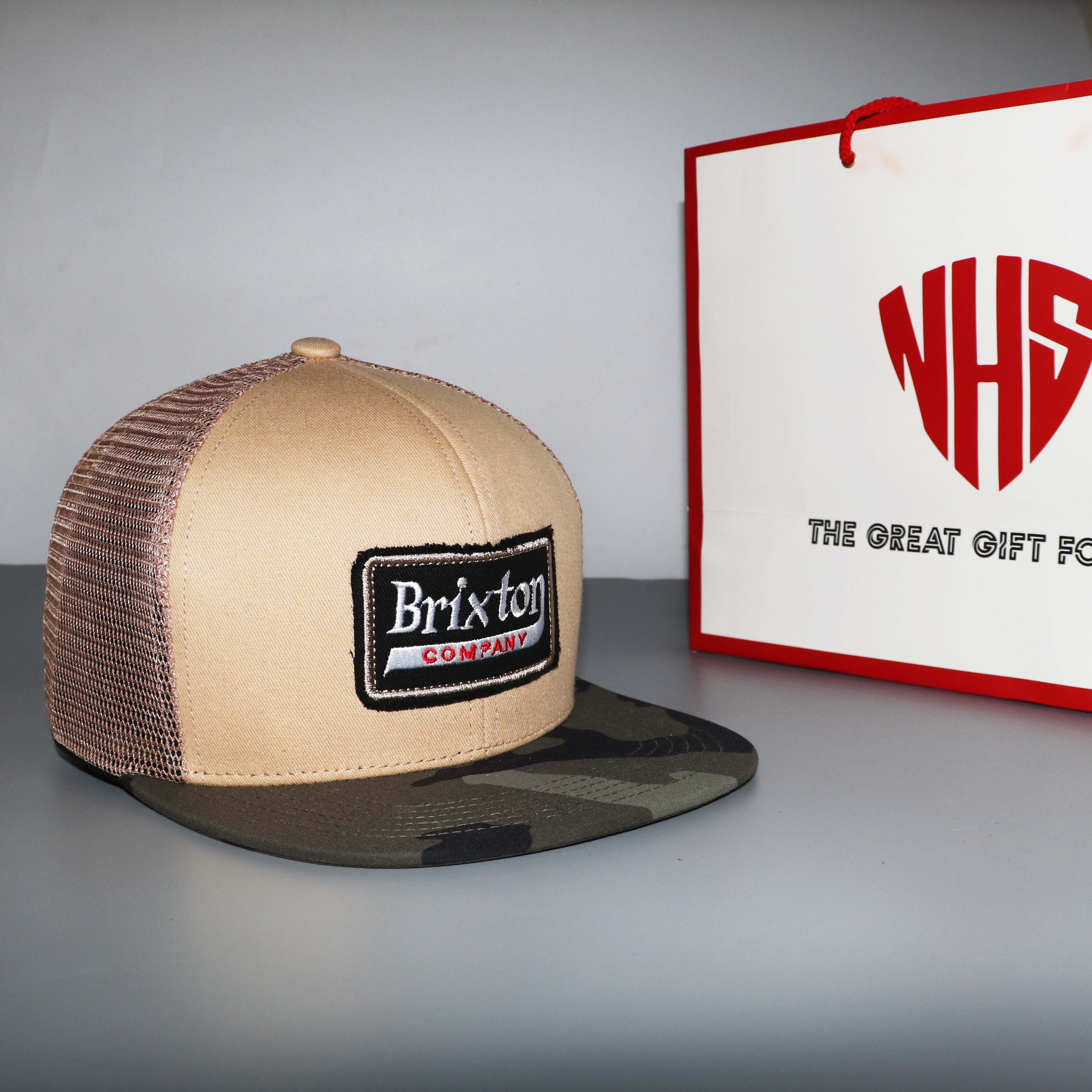 Mũ Snapback NHS BrixtonCamo Lưới Kem phối Camo.
