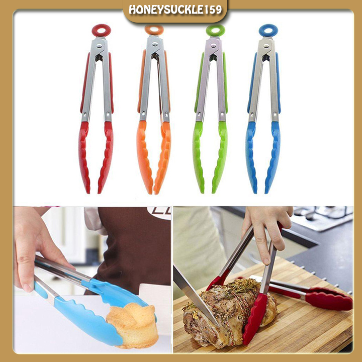 Kẹp Gắp Thực Phẩm Bằng Silicon Chịu Nhiệt / Gắp Đồ Nóng Đầu Silicon Chống Trượt Loại Đẹp 28cm