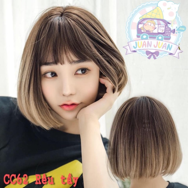 Tóc giả cả đầu ❤️FREESHIP❤️ bộ omber vàng tây - mẫu ngắn - mã