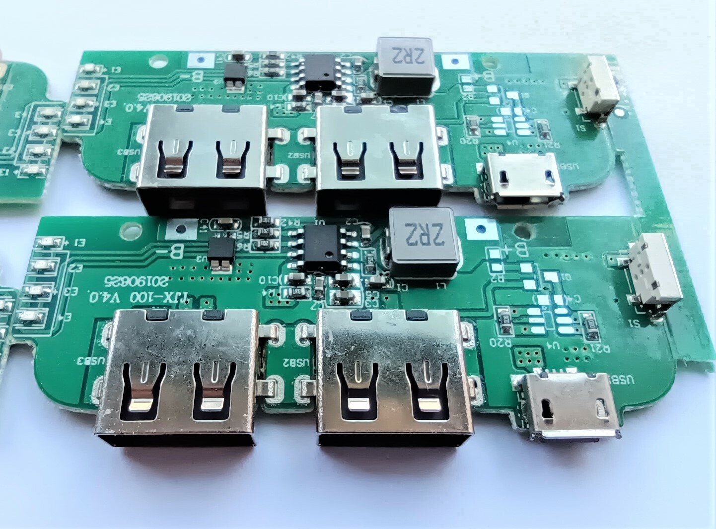 Mạch sạc dự phòng 2 cổng usb 2a xanh lá