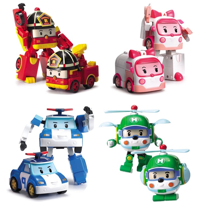[HCM]Bộ 4 xe Robocar poli biến hình siêu dễ thương nhựa tốt