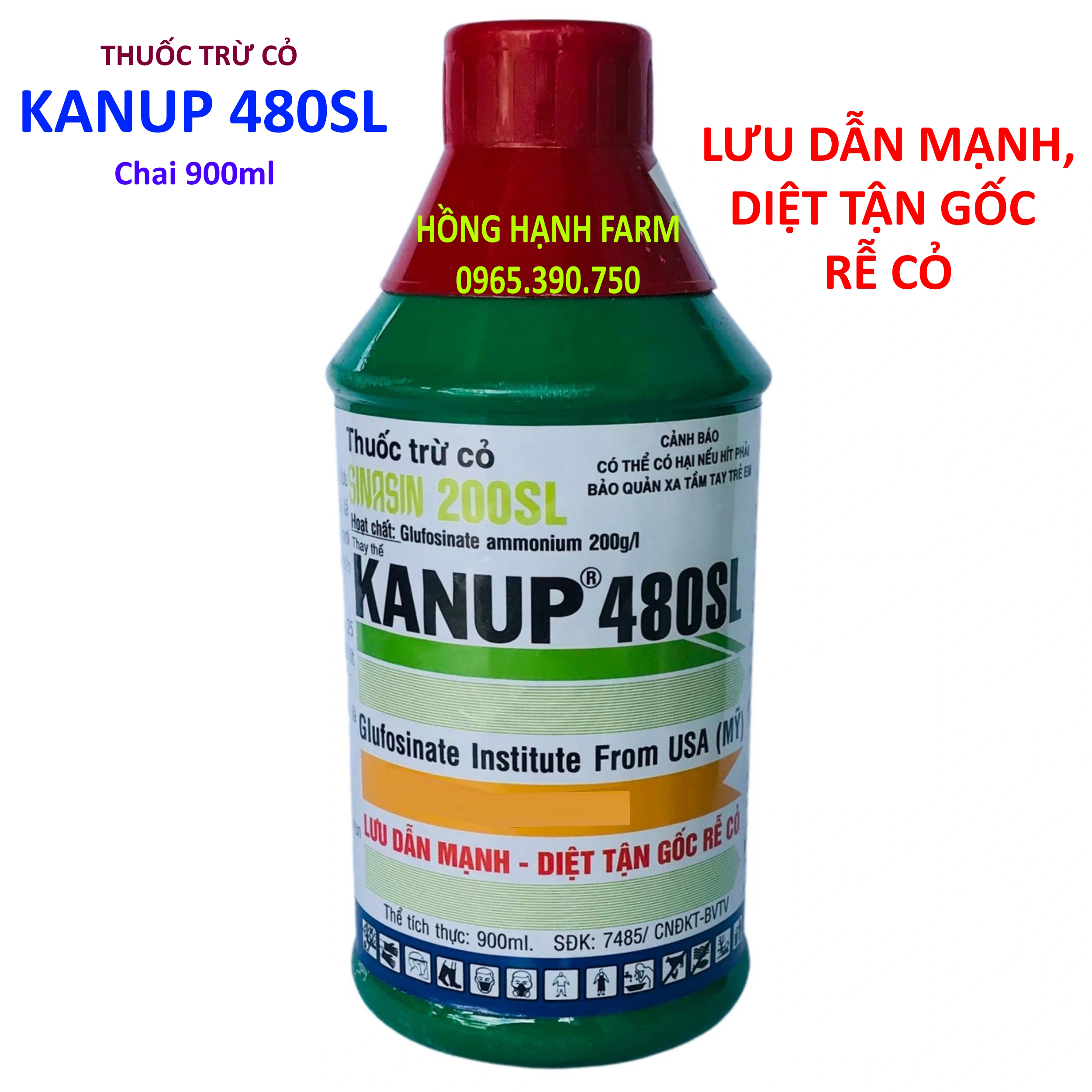 Thuốc diệt cỏ kanup 480sl sinasin 200sl - trừ cỏ lưu dẫn mạnh, diệt tận gốc rễ cỏ